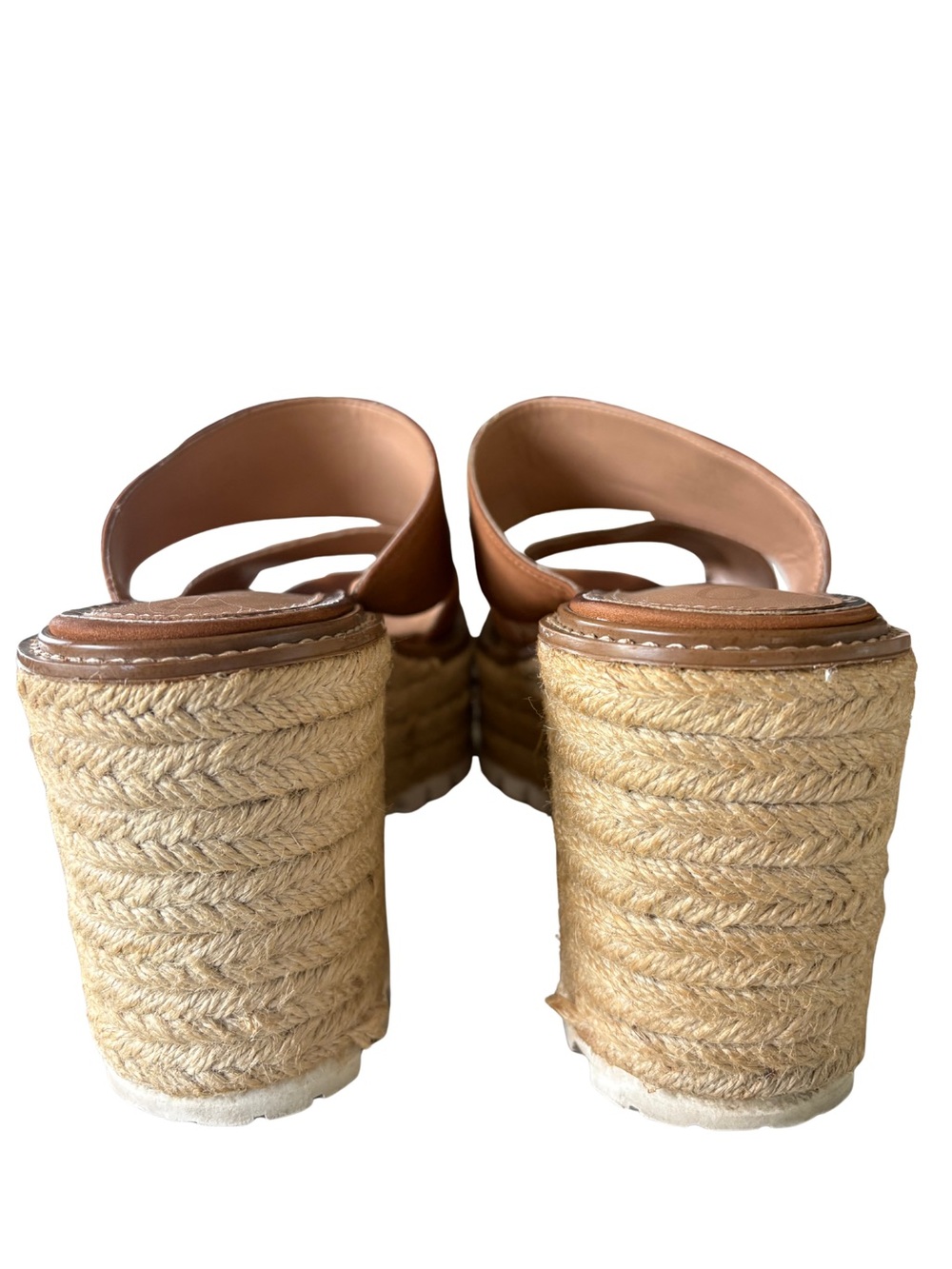 Sam Edelman Luca Platform Espadrilles brown leather size 9.5 - Picture 2 of 8